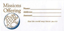 Offering Envelope-Missions Offering (John 17:23) (Bill-Size) (Pack Of 100)
