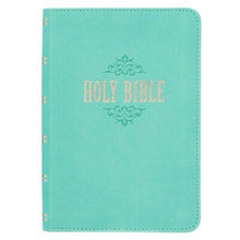KJV Large Print Compact Bible-Robins Egg Blue Faux Leather