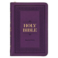 KJV Compact Bible-Purple Faux Leather w/Zipper