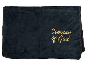 Towel-Pastor-Woman Of God-Black w/Gold