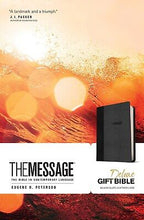 The Message Deluxe Gift Bible-Black/Slate LeatherLook