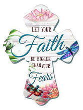 Wall Cross-Faith Over Fear (6" x 8")