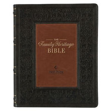 NLT Family Heritage Bible-Dark Olive/Brown Faux Leather