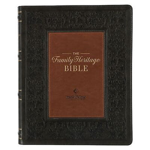 NLT Family Heritage Bible-Dark Olive/Brown Faux Leather