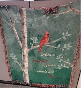 Throw-When A Cardinal Appears... Tapestry (50" x 60")