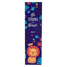 Bookmark-Blue Lion/Be Strong & Brave Josh. 1:9 (Pack Of 10)
