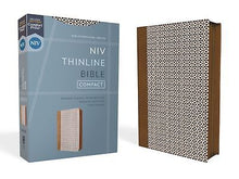 NIV Thinline Bible/Compact (Comfort Print)-Brown/White Leathersoft w/Zipper