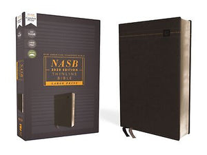 NASB Thinline Bible/Large Print-Black Leathersoft