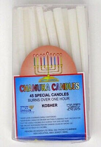 Candle-Hanukkah Candles-White-4" (Pack of 45) (#9158)