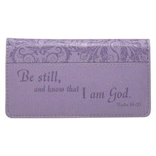 Checkbook/Wallet-Be Still/Psalm 46:10-Purple