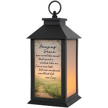 Lantern w/LED Candle & Timer-Amazing Grace (13" x 5.5" x 5.5")