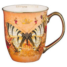 Mug-Grace (Ephesians 2:8)-Orange/White Butterfly (MUG1016)