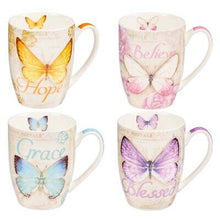Ceramic Mug Set-Butterflies (Set Of 4)
