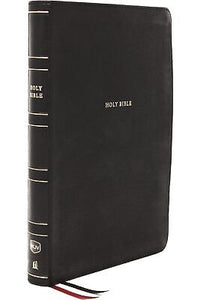 NKJV Large Print Thinline Reference Bible (Comfort Print)-Black Leathersoft Indexed