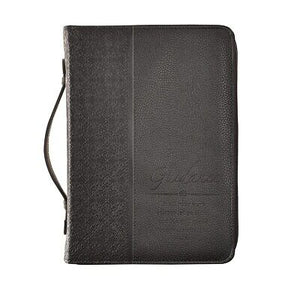 Bible Cover-Guidance (Proverbs 3:6)-Black Faux Leather Classic-Large