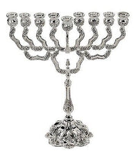 Menorah-Light Of World Hanukkah (9 Branched) (11.5")-Silver Plated (#42116)