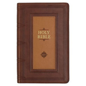 KJV Giant Print Bible-Saddle Tan/Butterscotch Faux Leather