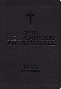 NABRE New Catholic Answer Bible Librosario Edition-Black/Tan Imitation Leather