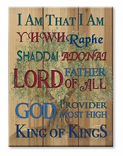Rustic Wall Art-Names Of God-Cedar Wood (12"x16") (#21212)