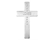 Pocket Cross-God Loves You-Silver (Pack Of 50)