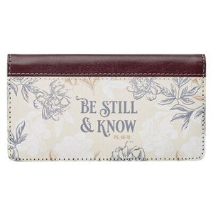 Checkbook/Wallet-Be Still & Know-Tan/Floral