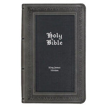KJV Giant Print Bible-Gray/Black Faux Leather