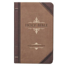 KJV Giant Print Bible-Dark Brown/Tan Portfolio Faux Leather