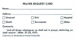 Card-Prayer Request Card (Pack Of 100)