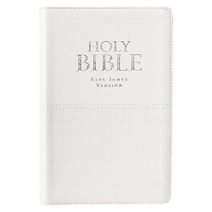 KJV Deluxe Gift Bible-White Faux Leather Indexed