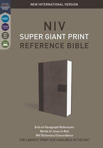 NIV Super Giant Print Reference Bible (Comfort Print)-Gray Leathersoft Indexed