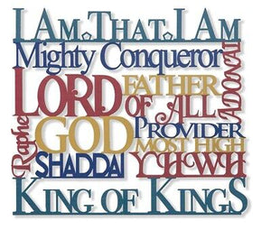 Wall Hanging-Names Of God Laser Cut Out Steel (10 X 11-1/2)  (#21122)