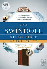 NLT Swindoll Study Bible/Large Print-Brown/Tan LeatherLike Indexed