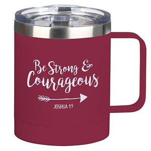 Camp Style Mug-Be Strong & Courageous-Berry (Stainless)