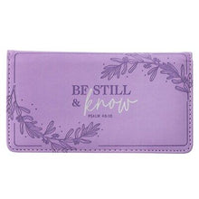 Checkbook/Wallet-Be Still & Know Psalm 46:10-Purple