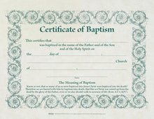 Certificate-Baptism w/Romans 6:3-4 (Parchment) (8-1/2" x 11") (Pack Of 6)