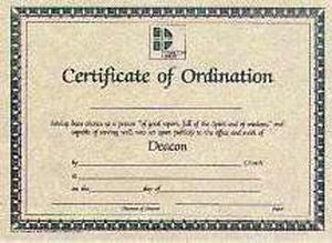 Certificate-Ordination-Deacon (Parchment) (8-1/2