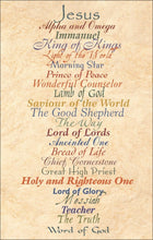 Postcard-Names Of Jesus (Pack Of 25)