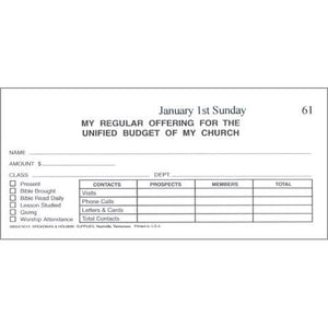 Offering Envelope-My Regular Offering w/Revised Records System (Bill-Size) (Pack Of 53)
