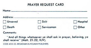 Card-Prayer Request Card (Pack Of 100)