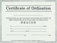 Certificate-Ordination-Deacon (Parchment)-Billfold Size