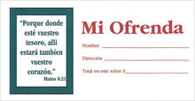 Spanish-Offering Envelope-Offering (Pack Of 100) (Mi Ofrenda)
