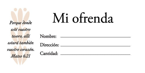 Spanish-Offering Envelope-My Offering (Pack Of 100) (Mi Ofrenda)