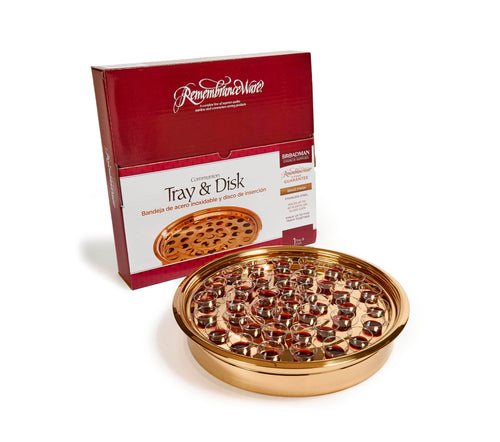 Communion-RemembranceWare-BrassTone Tray And Disc (Stainless Steel)