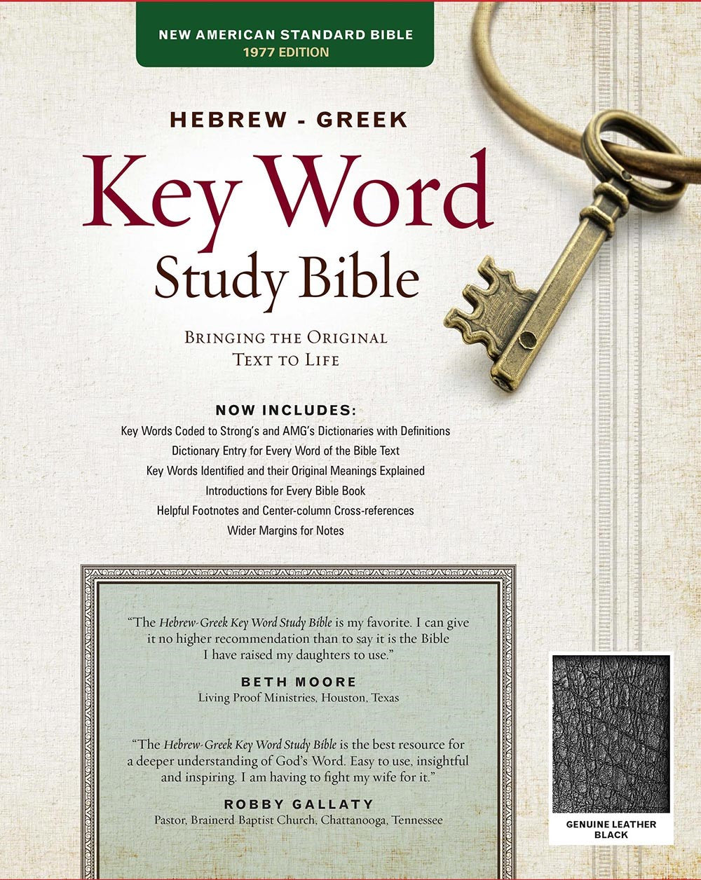 NASB77 Hebrew-Greek Key Word Study-Black Genuine Leather