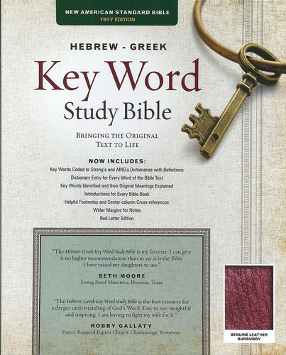 NASB77 Hebrew-Greek Key Word Study-Burgundy Genuine Leather