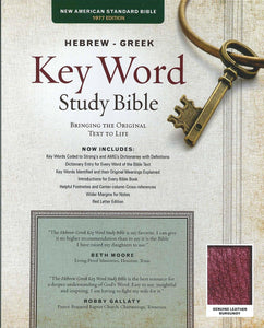 NASB77 Hebrew-Greek Key Word Study-Burgundy Genuine Leather