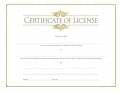Certificate-License-Minister w/Gold Foil Embossing (8-1/2 x 11) (Pack Of 6)