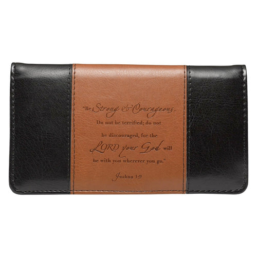 Checkbook/Wallet Strong & Courageous-Brown/Tan