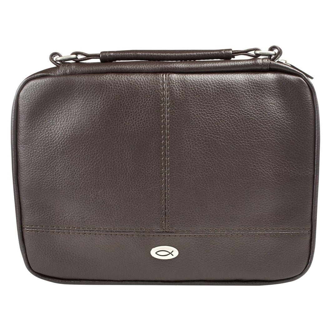 Bible Cover-Two Fold Organizer-MED-Luxleather-Brown