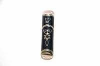 Mezuzah-Messianic Roots Symbol-Blue (4.5")-Pewter (#5130)